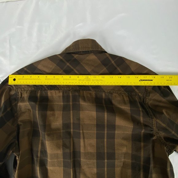 Aviator Shirt Mens Small Pilot Academy United States Pearl Snap Brown‎ Plaid - Picture 11 of 13